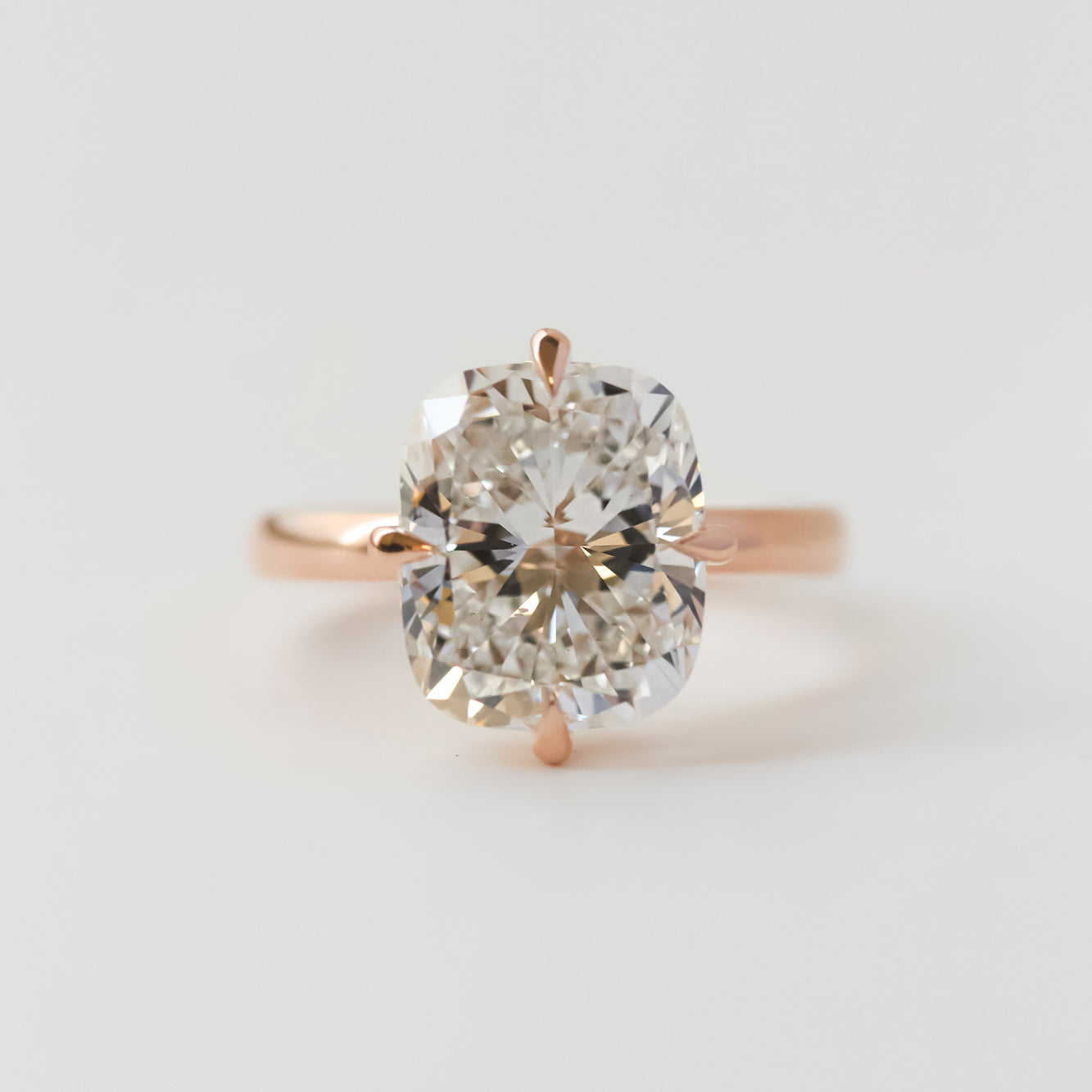 Kobelli Custom NESW Solitaire 4ct Cushion Diamond Ring