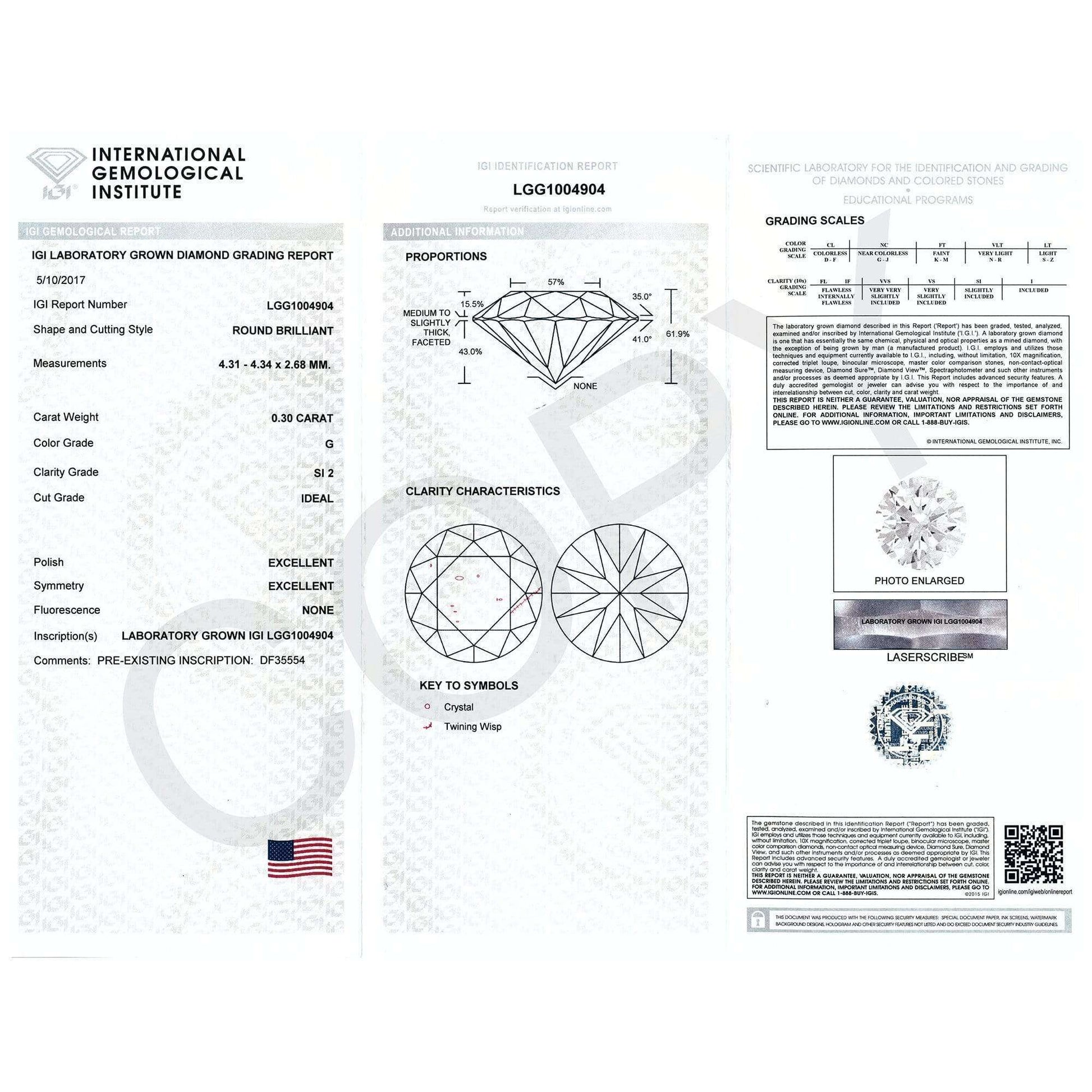 Kobelli Lab Created Diamond Screw Back Martini Stud Earrings 3/5ctw in 18k White Gold (IGI Certified) F71407X