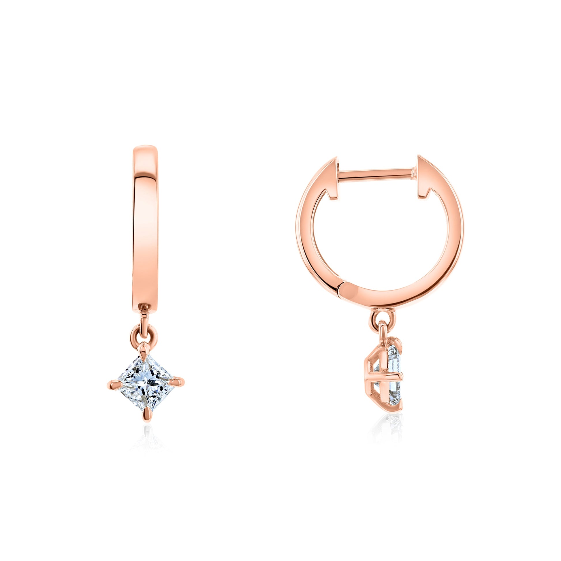 Princess diamond mini hoops