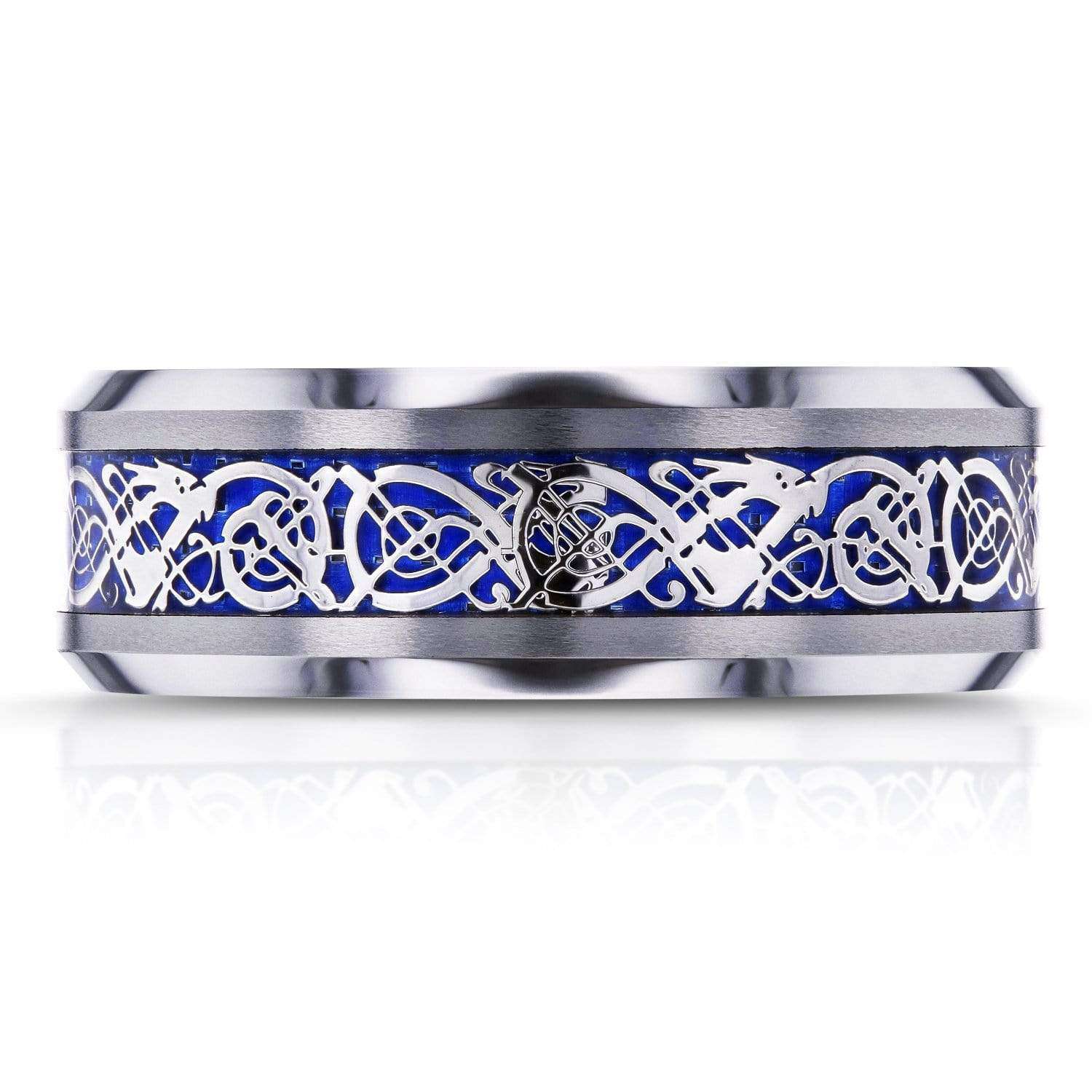 Kobelli 8mm Celtic Dragon High Polish Comfort Fit Mens Tungsten Carbide