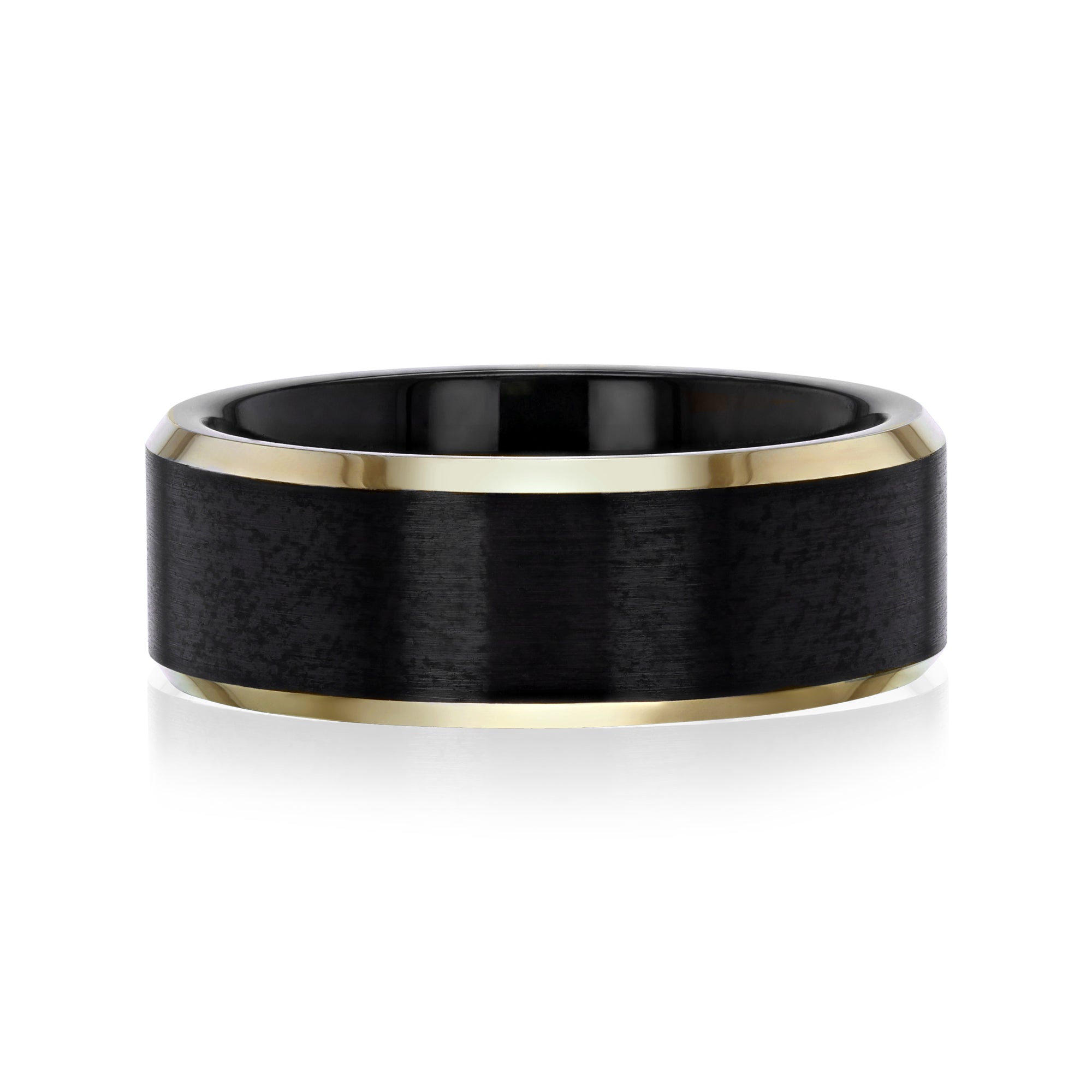 8mm Two-Tone Black Satin Finish with Rose Gold Edge – Kobelli