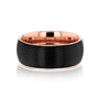 Kobelli 8mm Two Tone Matte Black and Rose Mens Ring