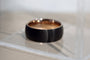 Kobelli 8mm Two Tone Matte Black and Rose Mens Ring