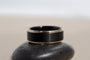 Kobelli 8mm Two Tone Matte Black and Yellow Edge Mens Ring