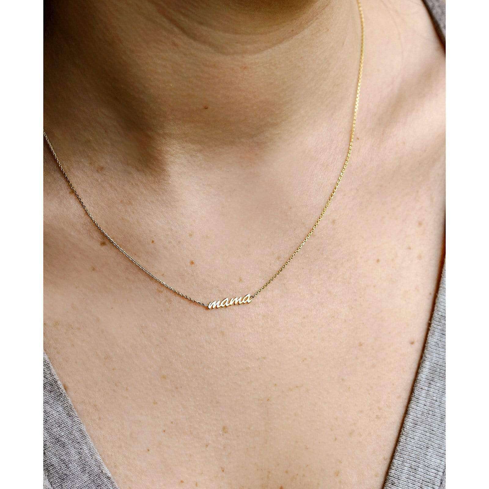 Kobelli "Mama" Necklace Solid 14k Gold Choker
