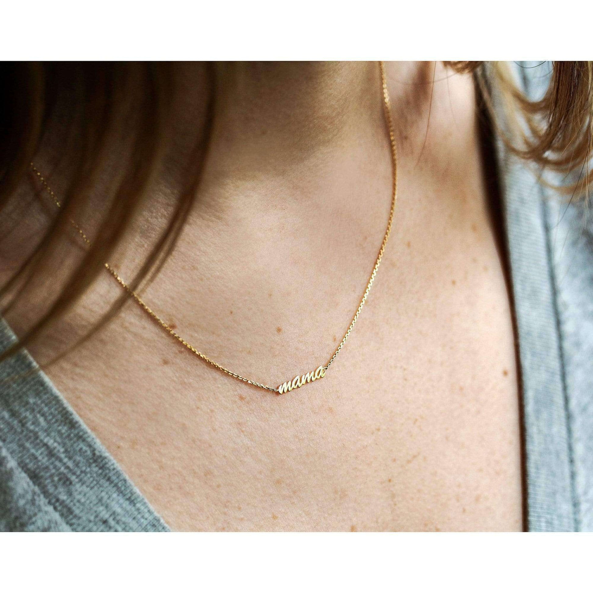 Kobelli "Mama" Necklace Solid 14k Gold Choker