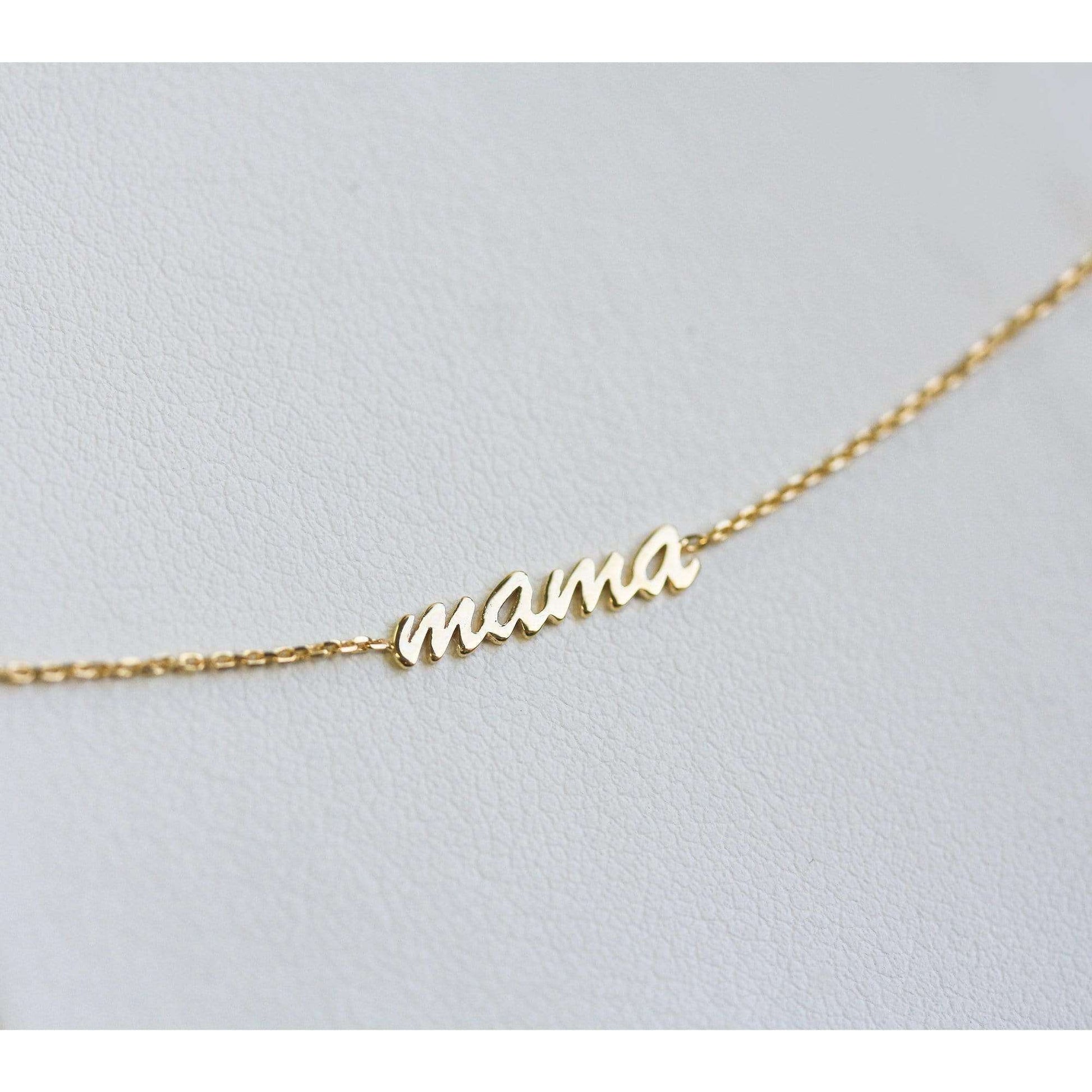 Kobelli "Mama" Necklace Solid 14k Gold Choker
