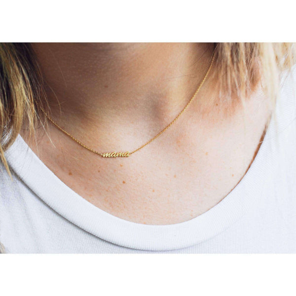 Kobelli "Mama" Necklace Solid 14k Gold Choker