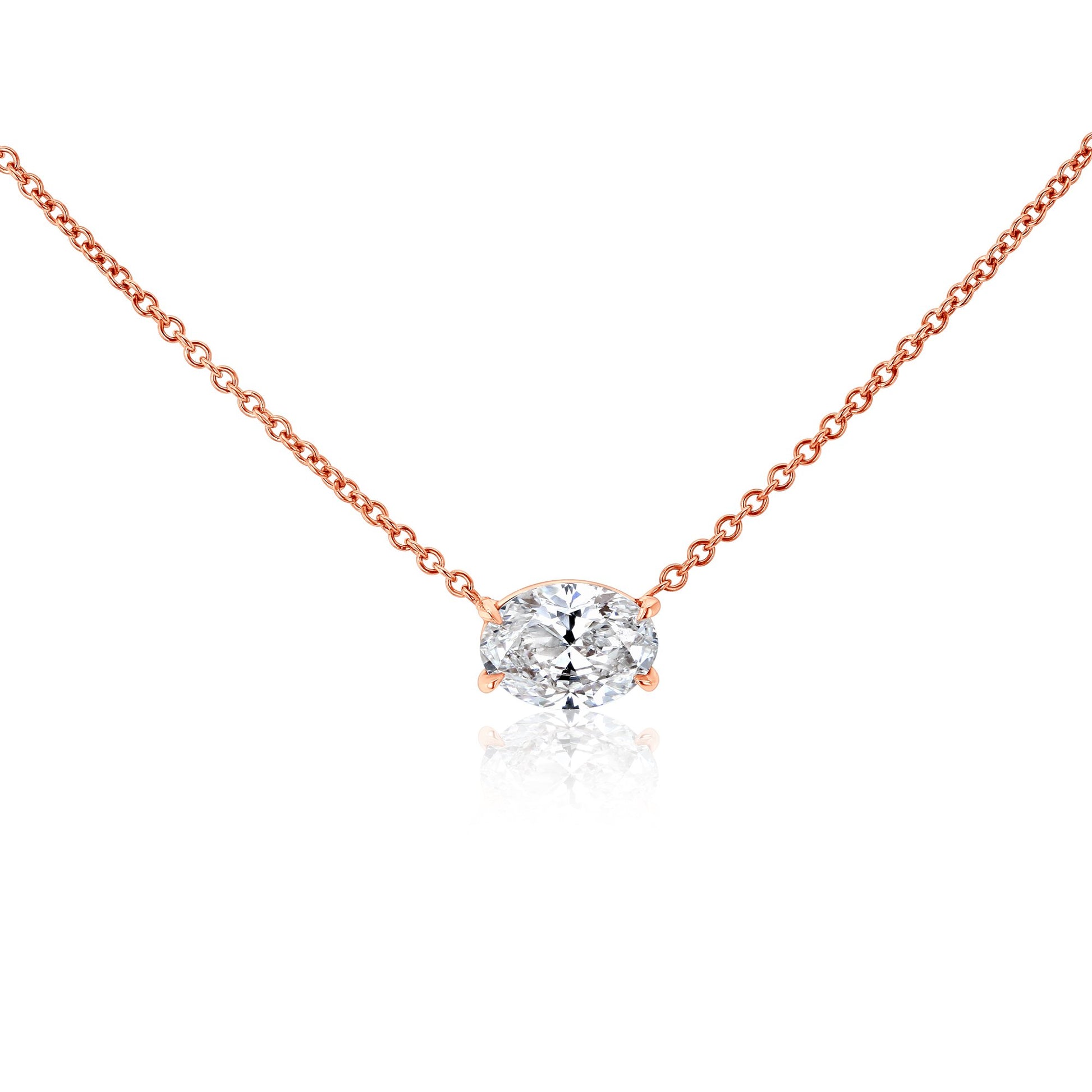 Kobelli East-West Oval Solitaire Necklace