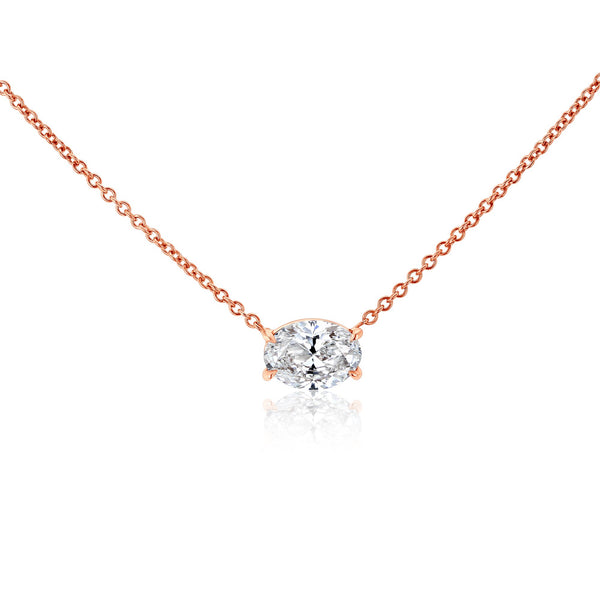 Kobelli East-West Oval Solitaire Necklace