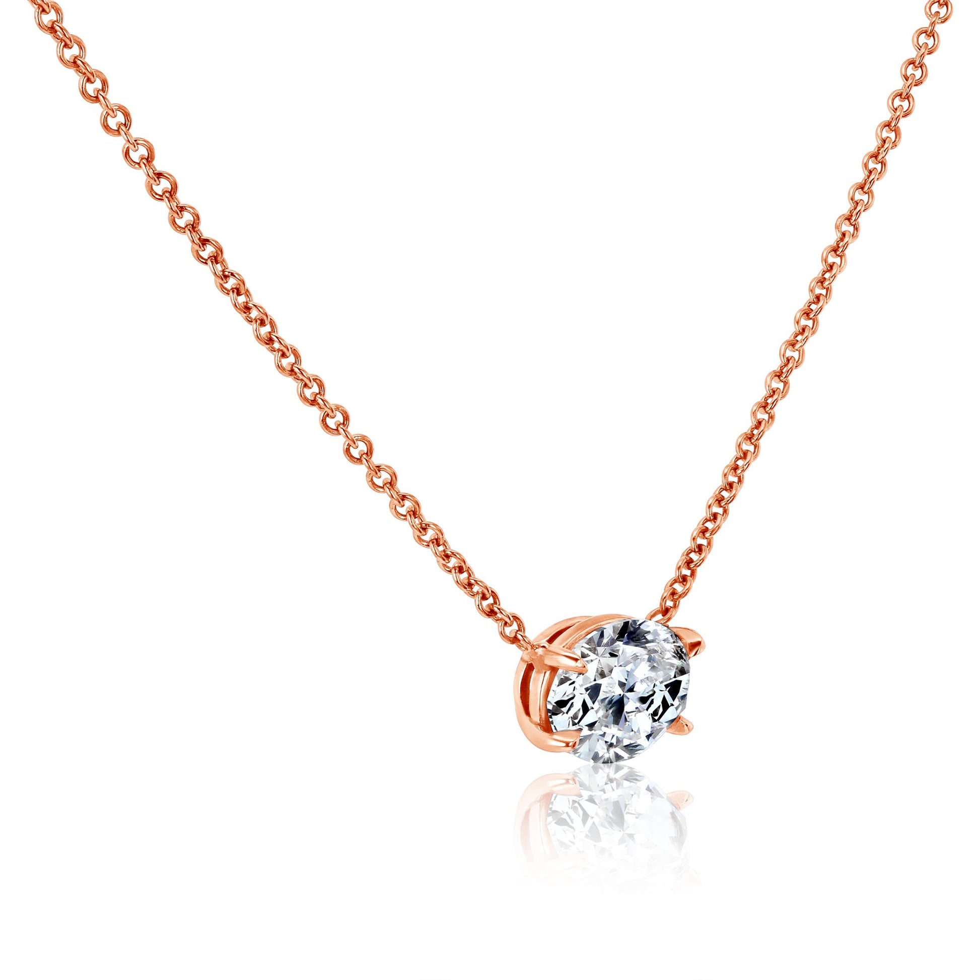 Kobelli East-West Oval Solitaire Necklace
