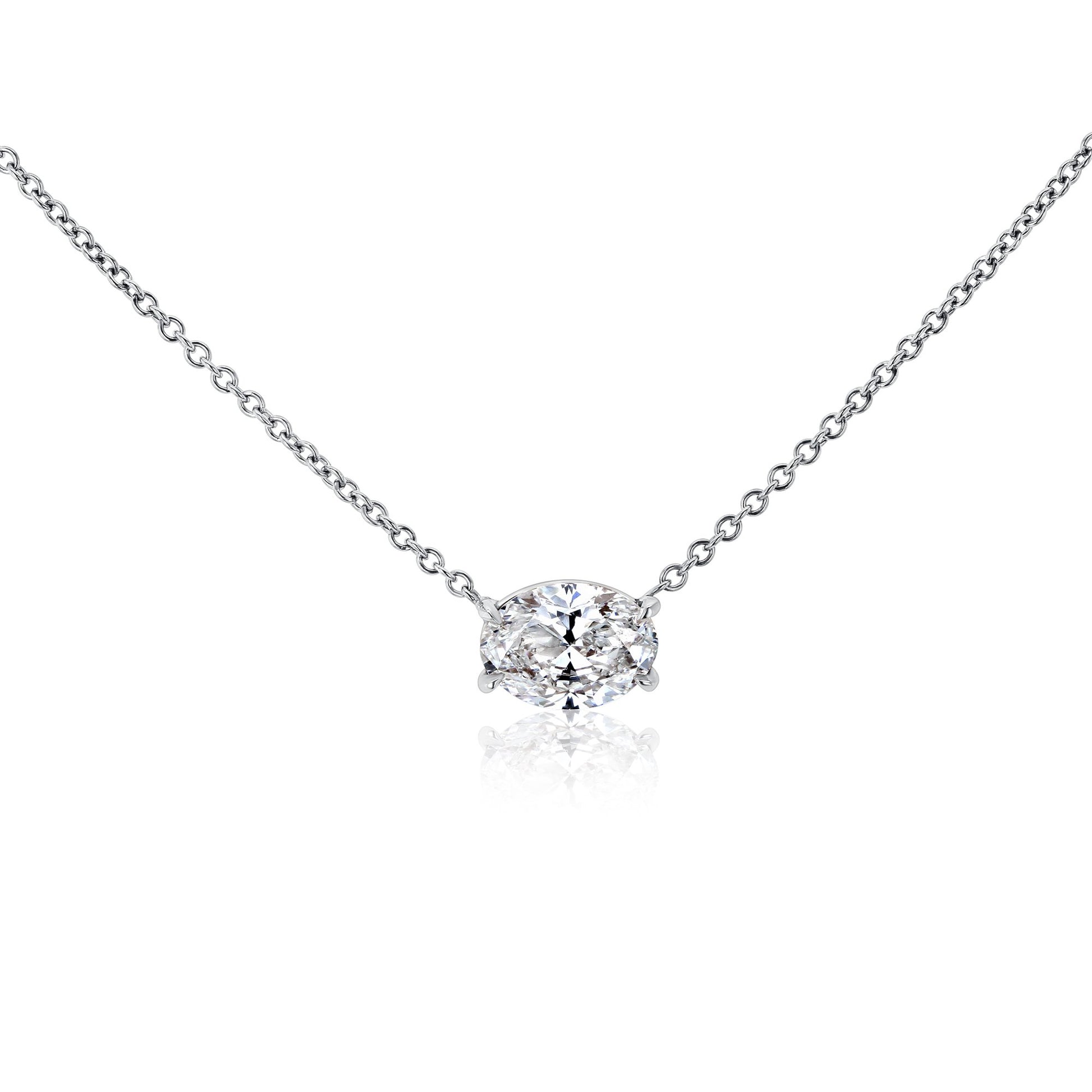 Kobelli East-West Oval Solitaire Necklace