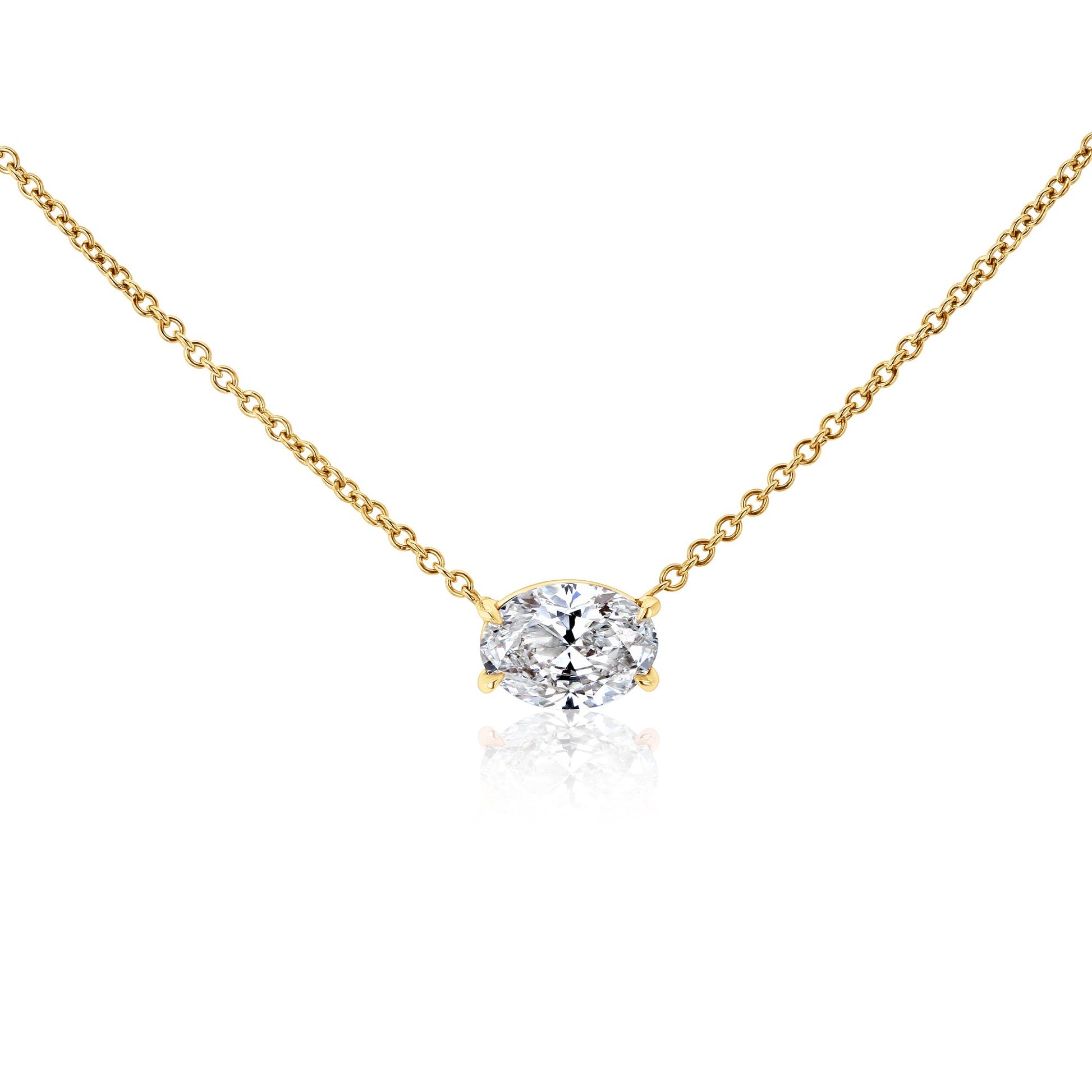 Kobelli East-West Oval Solitaire Necklace