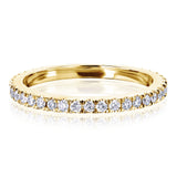 Aliança de casamento Kobelli 1 CTW Deep U-Prong com diamante natural Eternity em ouro 14k