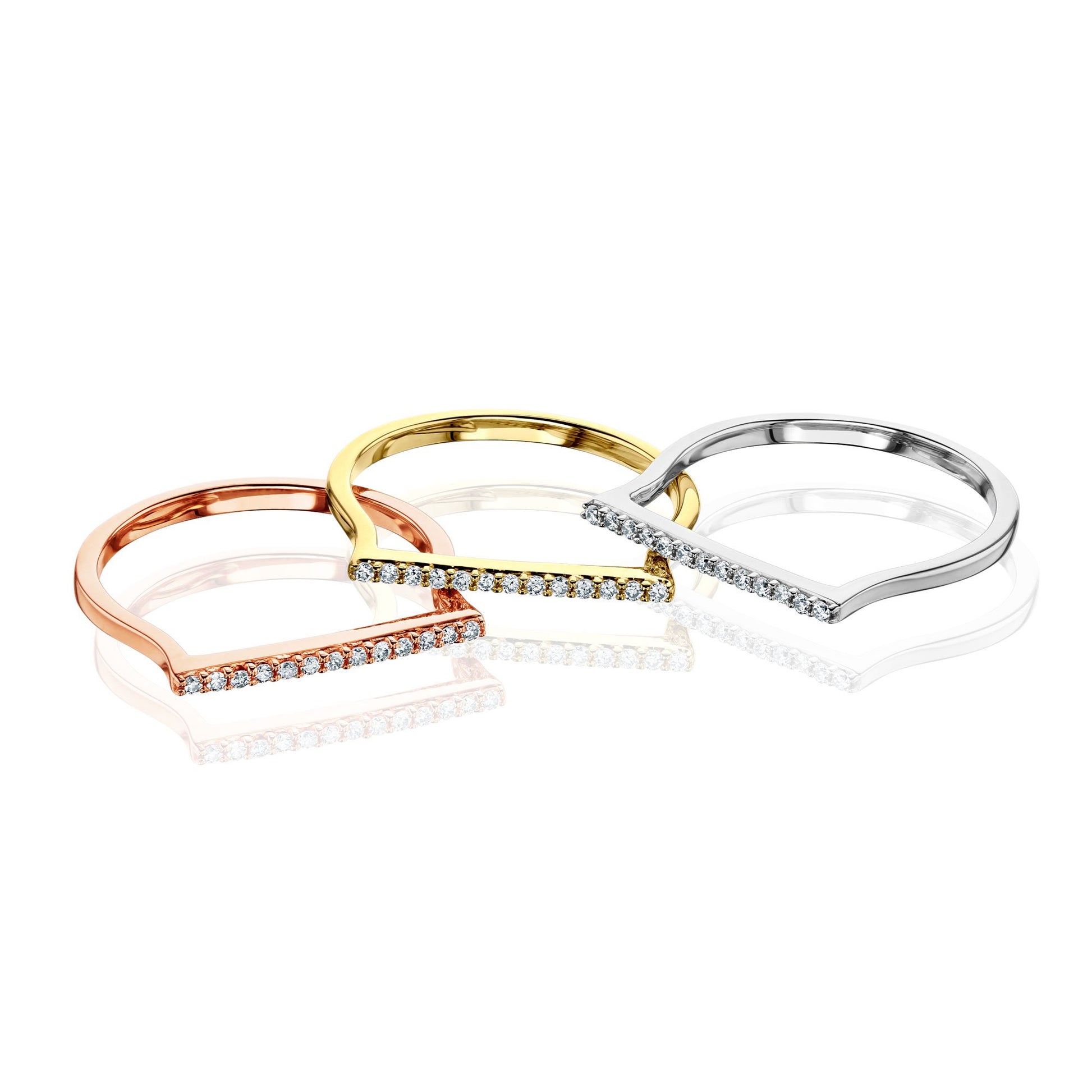 Kobelli Line Diamond Fashion Band Three-Piece Set