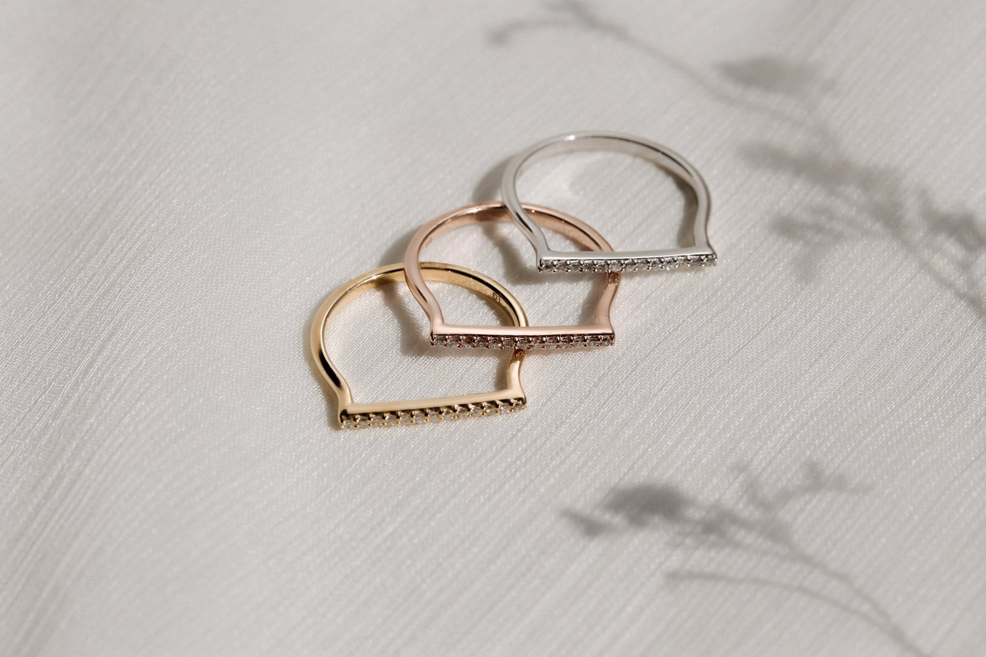 Kobelli Line Diamond Fashion Band Three-Piece Set