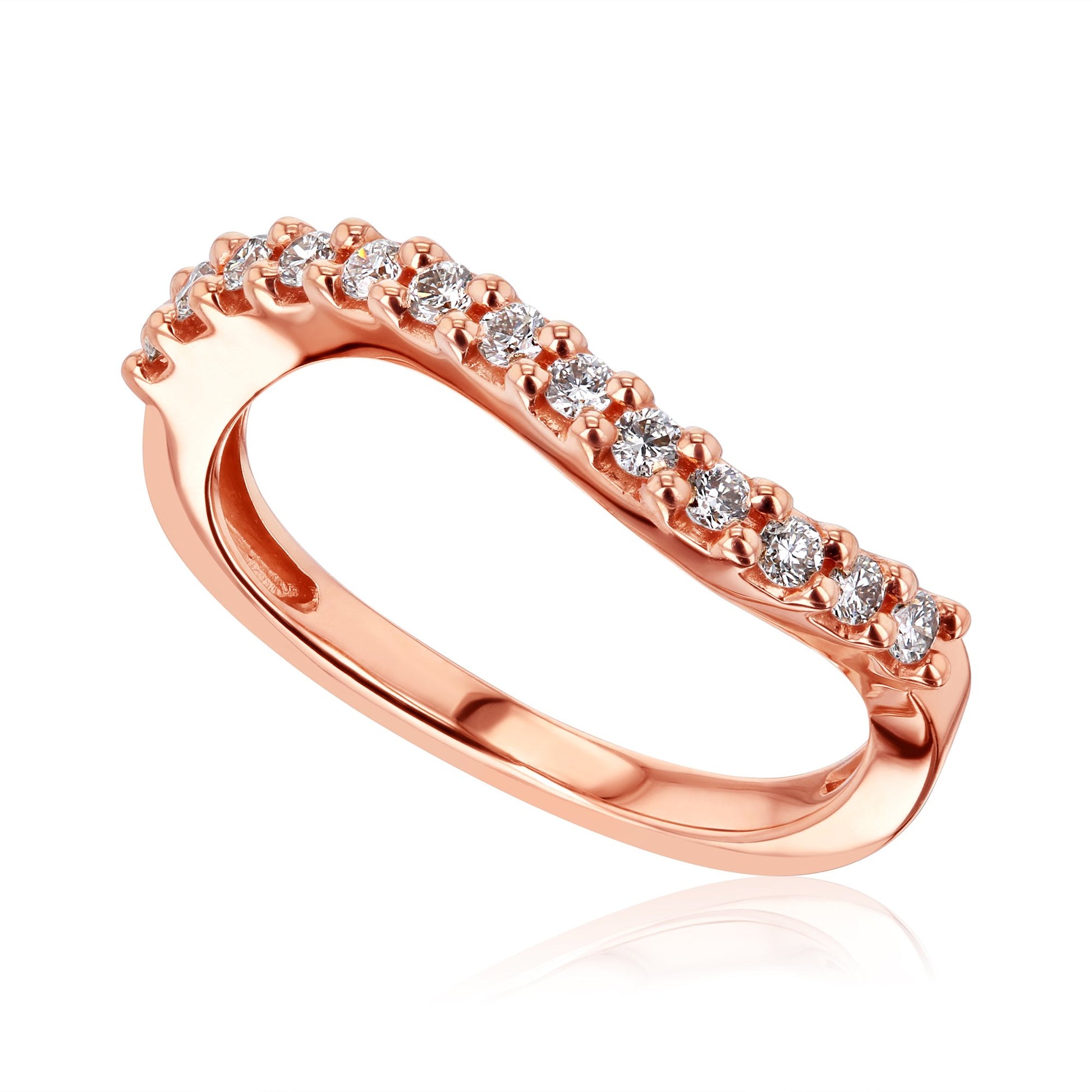 Kobelli Wavy Three Piece Stackable Diamond Band