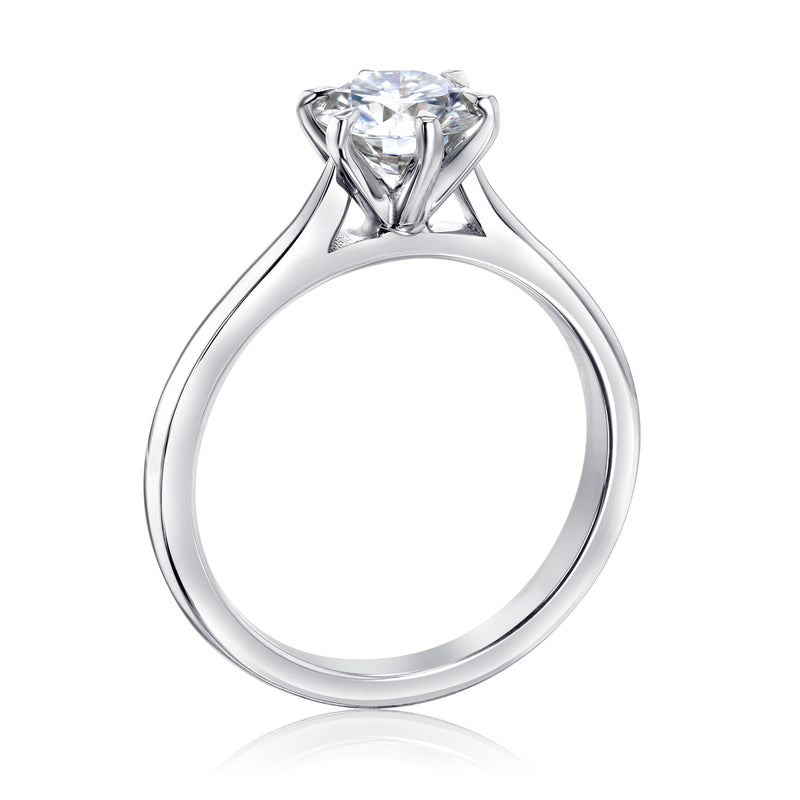 1ct Round Lab-Grown Diamond 6-Prong Ring (Certified)