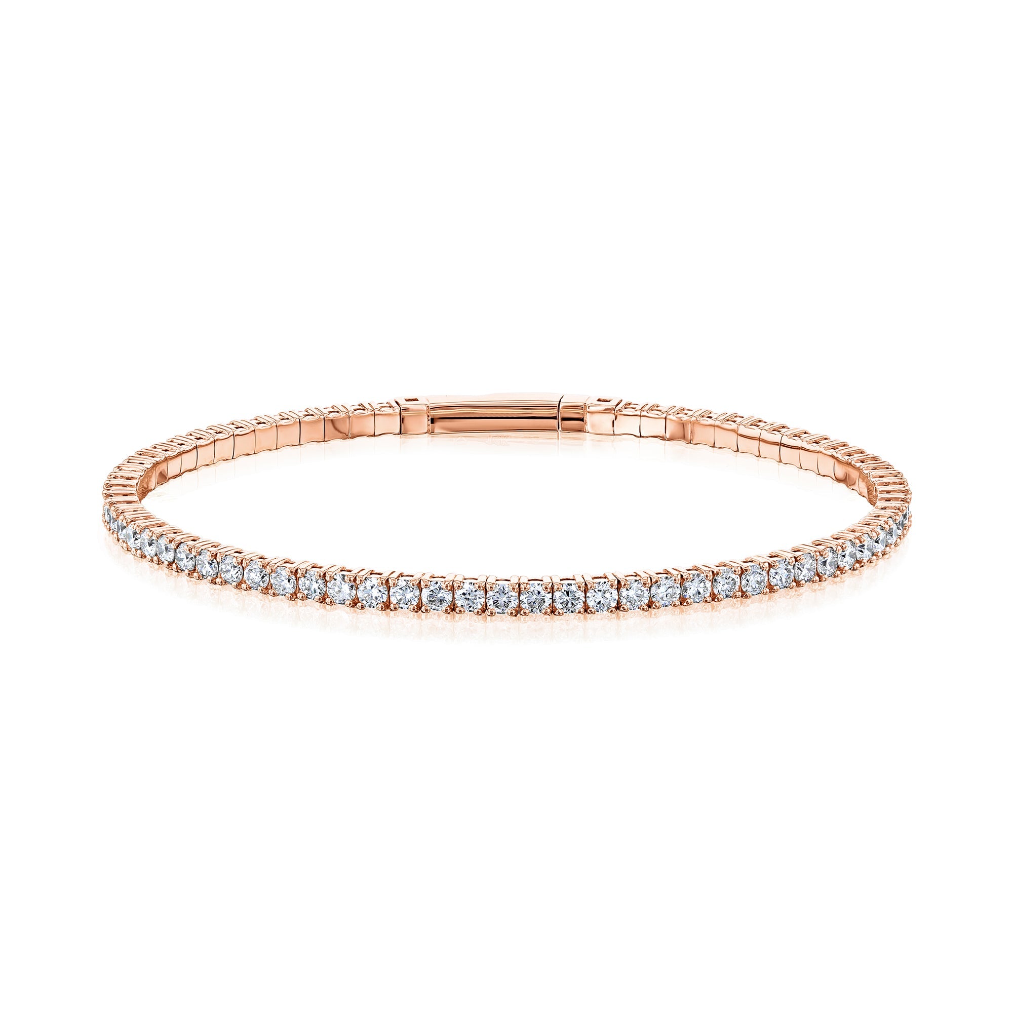 3.45ct.tw Semi-Flexible Diamond Eternity Bangle Bracelet in 14k Gold ...