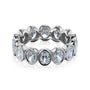 Oval Lab Diamond North-South Bezel Scalloped Eternity Band in White Gold