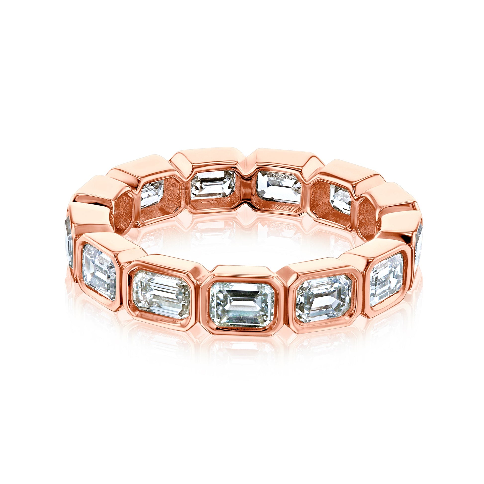 Kobelli Lab Grown Emerald Diamond Bezel Eternity Band