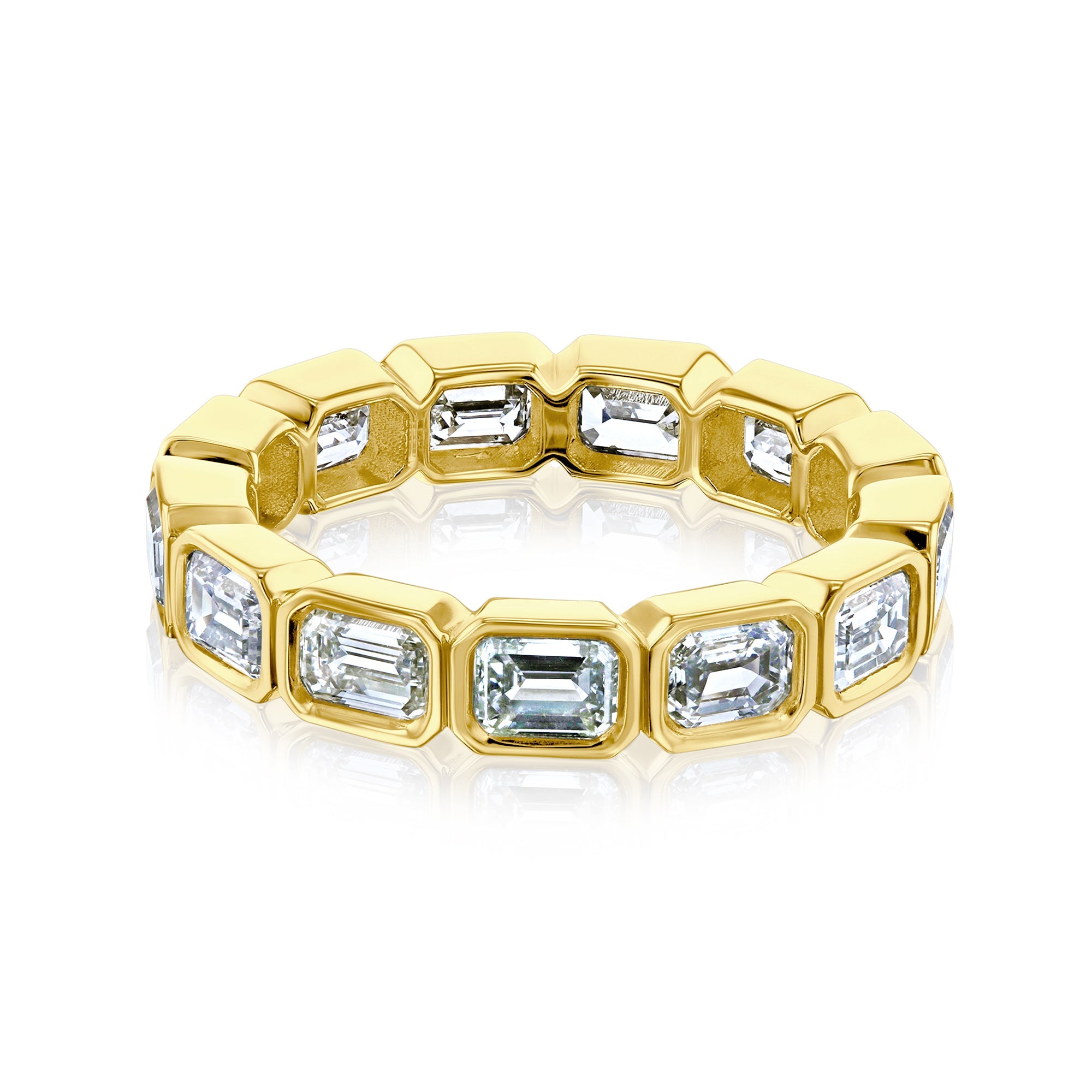 Kobelli Lab Grown Emerald Diamond Bezel Eternity Band