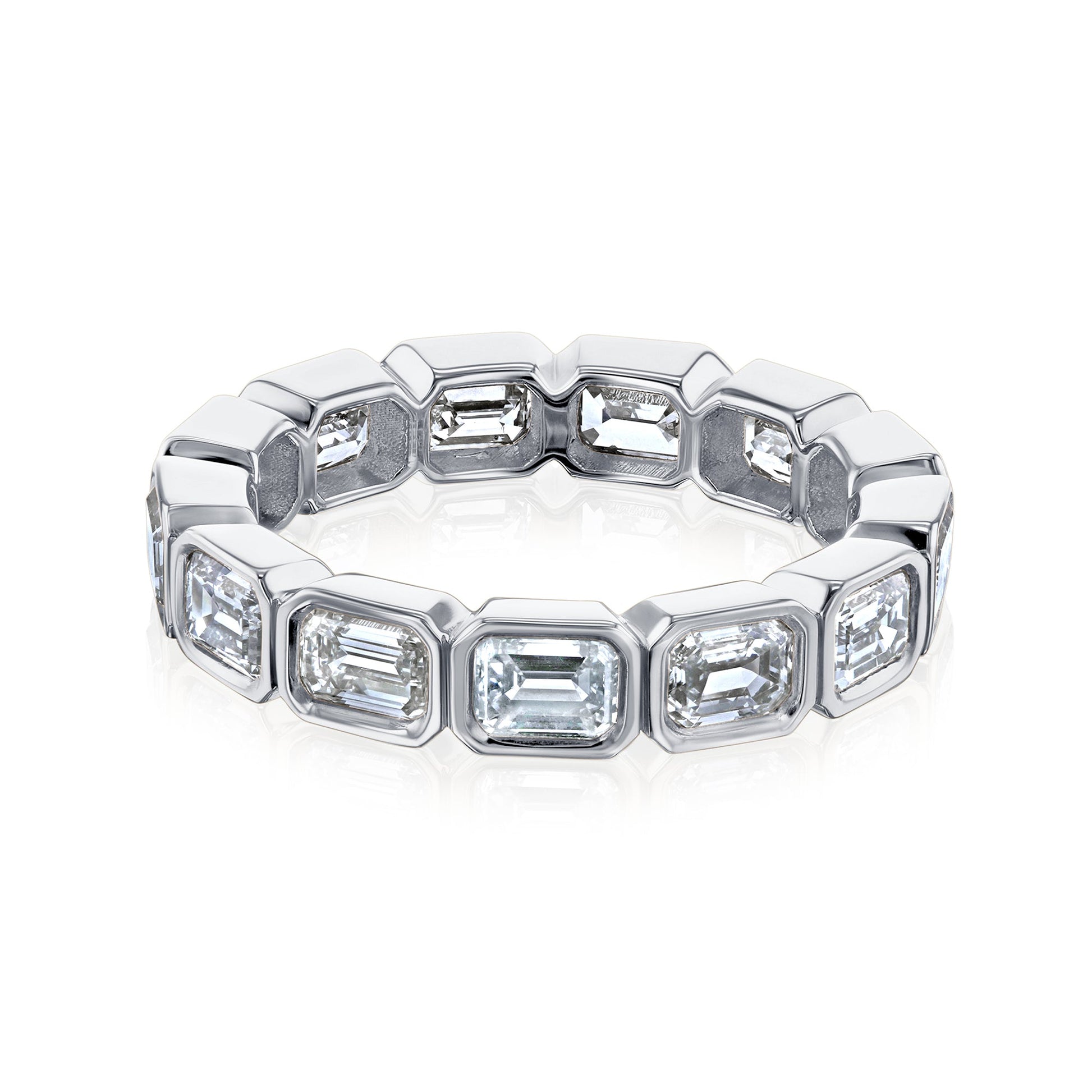 Kobelli Lab Grown Emerald Diamond Bezel Eternity Band