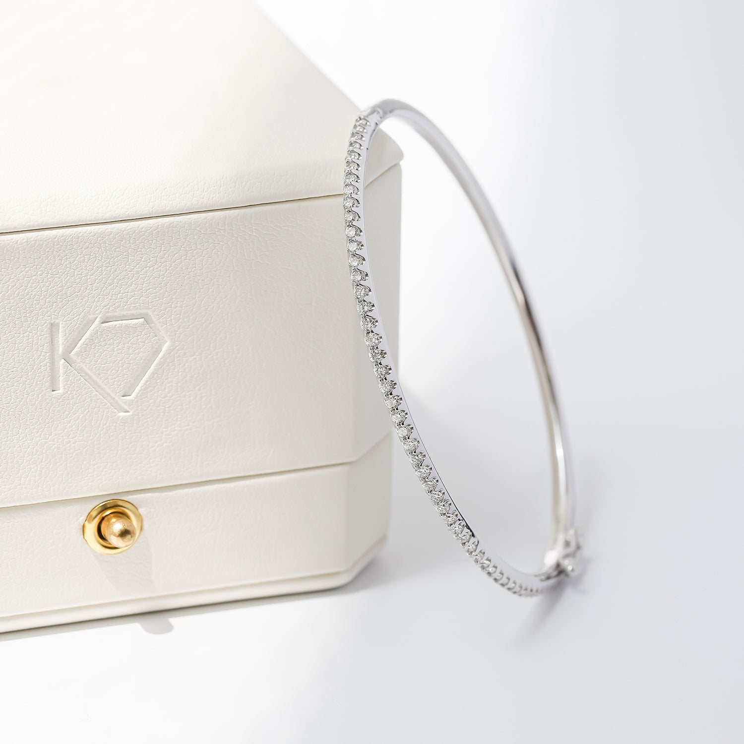 Kobelli White Gold Diamond Bangle
