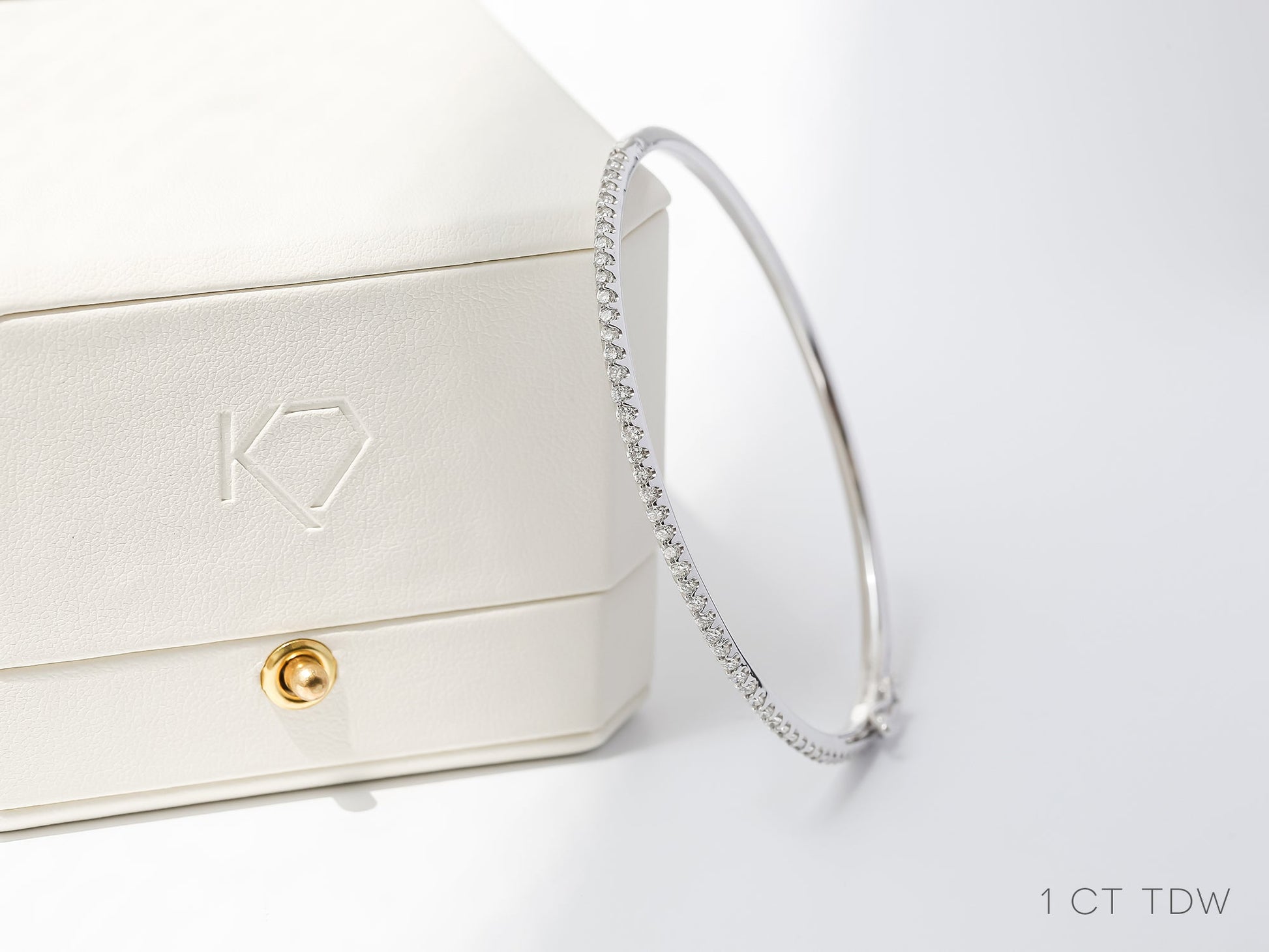 Kobelli White Gold Diamond Bangle