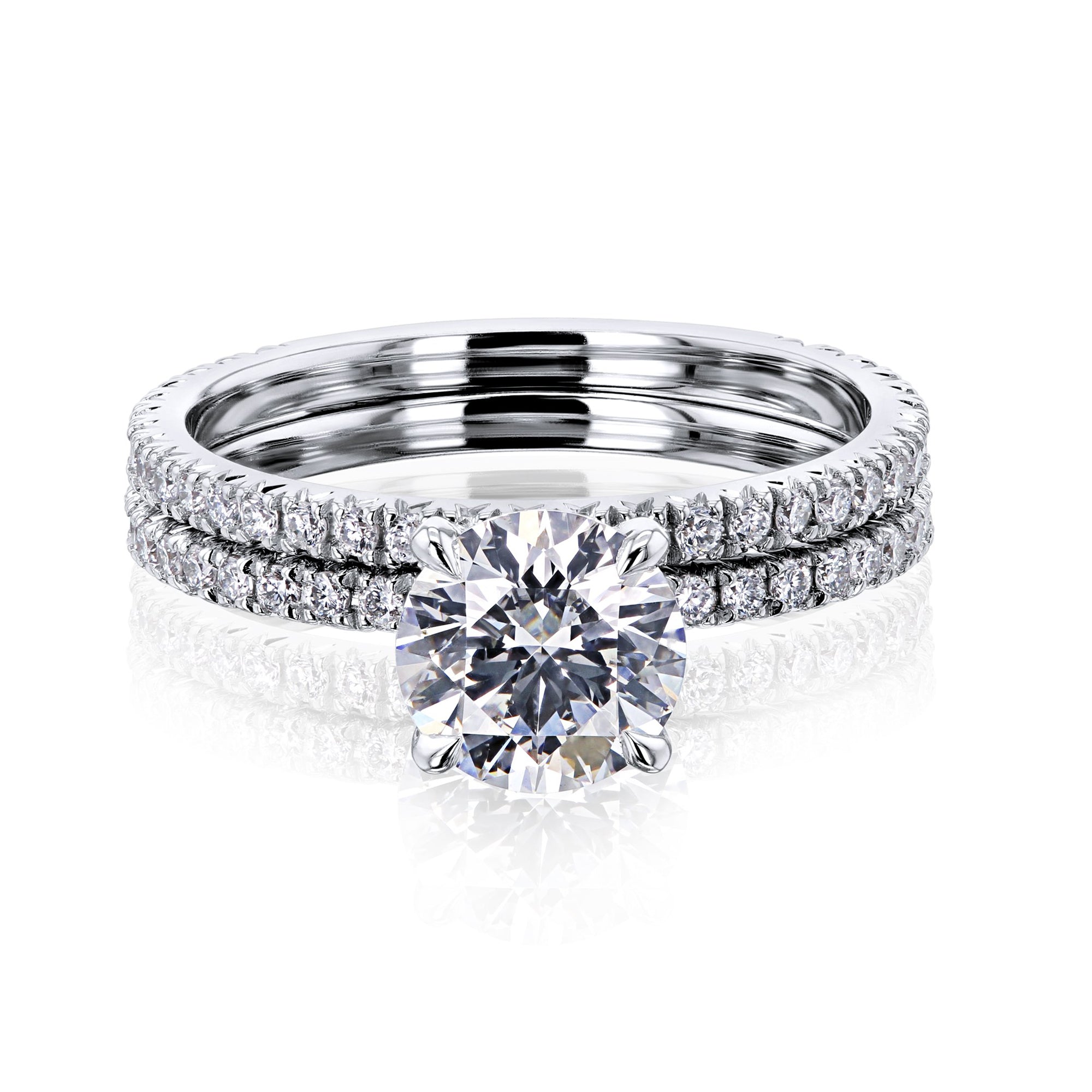 1.5 Carat Lab Grown Diamond French Pavé Lumière Bridal Set (IGI)