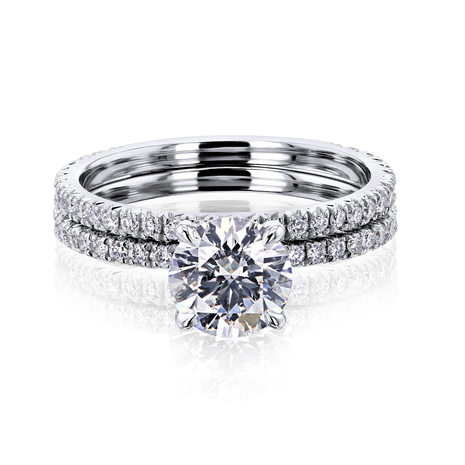 1.5 Carat Lab Grown Diamond French Pavé Lumière Bridal Set (IGI)