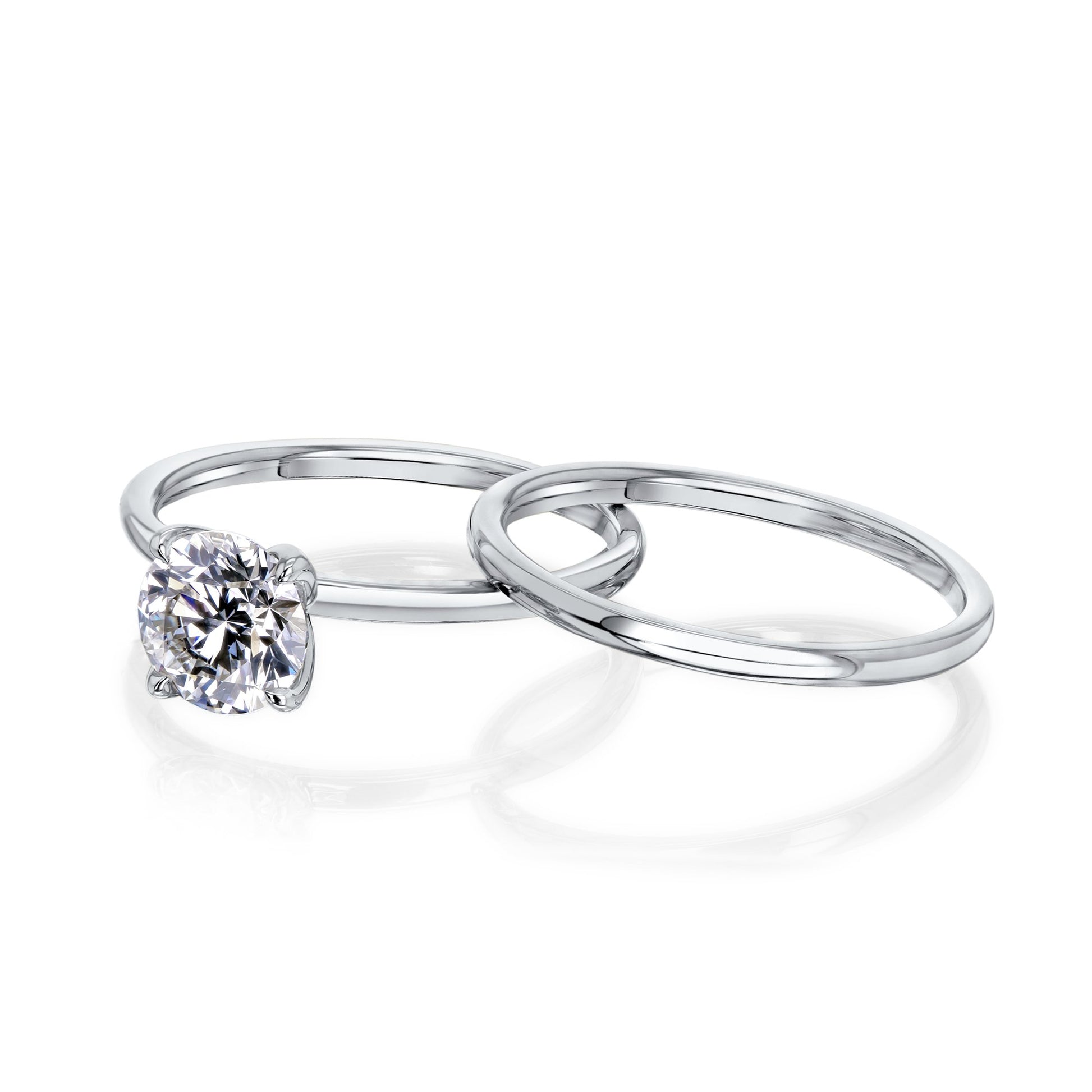 Kobelli 1ct Round Floating Tulip Solitaire Bridal Set (Certified)