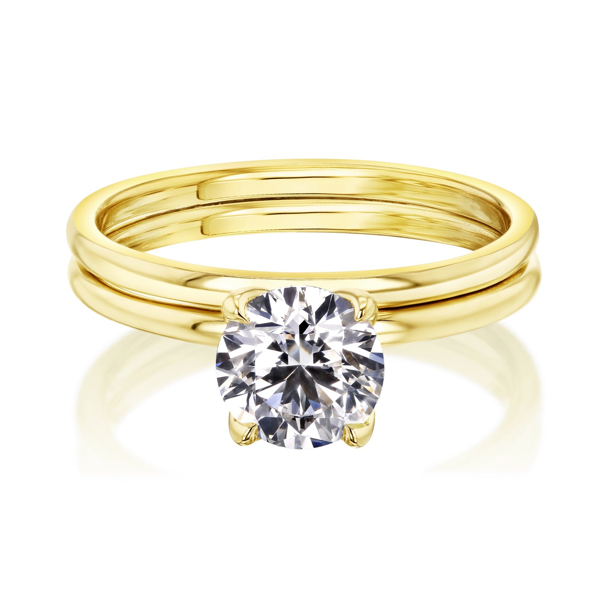 Kobelli 1ct Round Floating Tulip Solitaire Bridal Set (Certified)