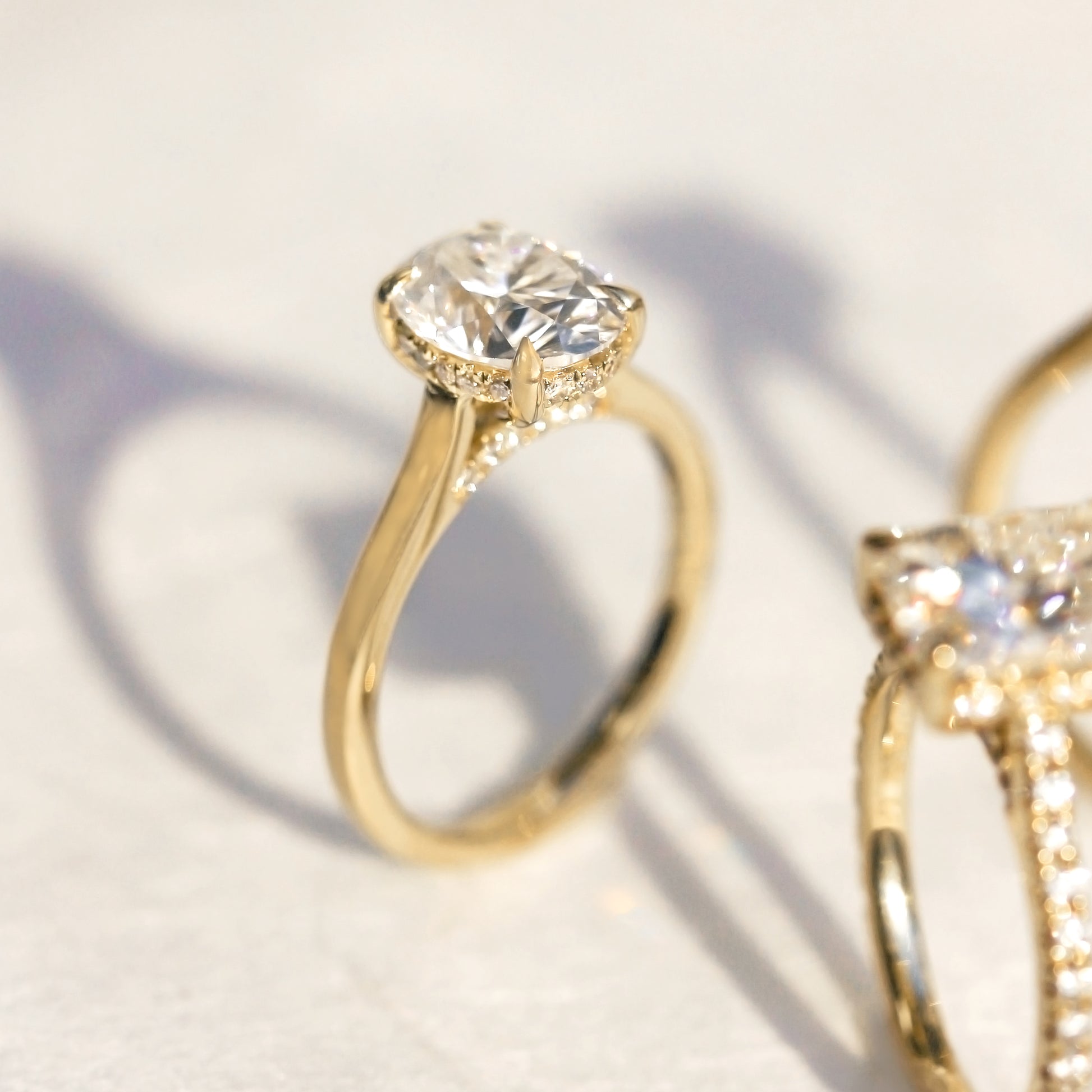 Kobelli London Collection Odell 2.1ct Oval Moissanite Cathedral Engagement Ring
