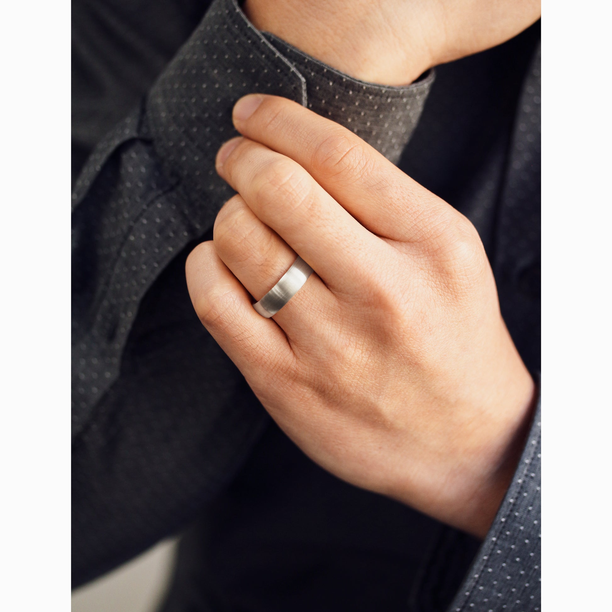 Kobelli Domed Satin matte Gold Ring Lifestyle