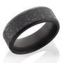 Kobelli Elysium Solid Diamond Laser Engraved Celtic Knot Beveled Edge Black Band 8mm