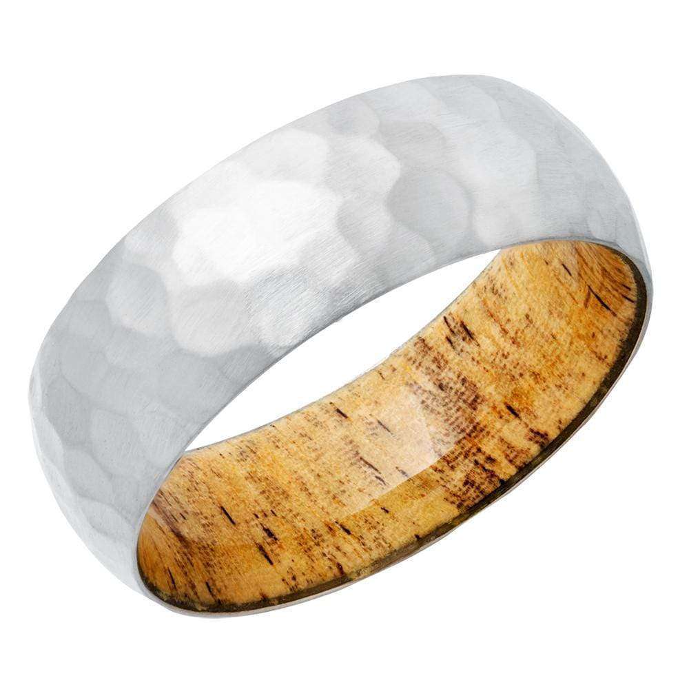 Kobelli Titanium 8mm Domed Band with Spalted Tamarand Hardwood Sleeve