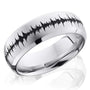Kobelli Cobalt Chrome 8mm Domed Band with Beveled Edges and Laser Carved Wave