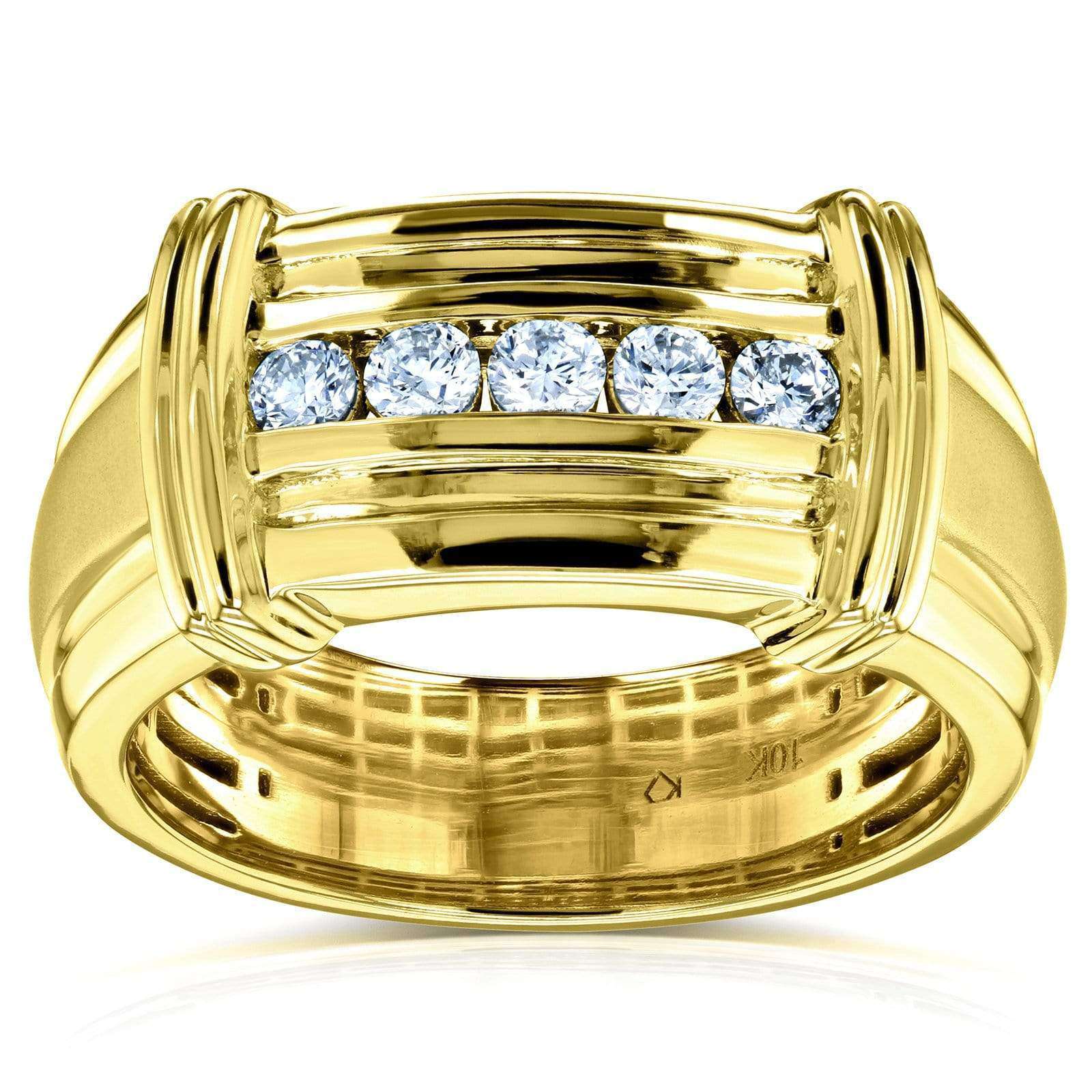 Kobelli Channel Diamond Unisex Wedding Band 1/5 CTW in 10k Yellow Gold