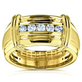 Kobelli Channel Diamond Unisex Wedding Band 1/5 CTW i 10k gul guld