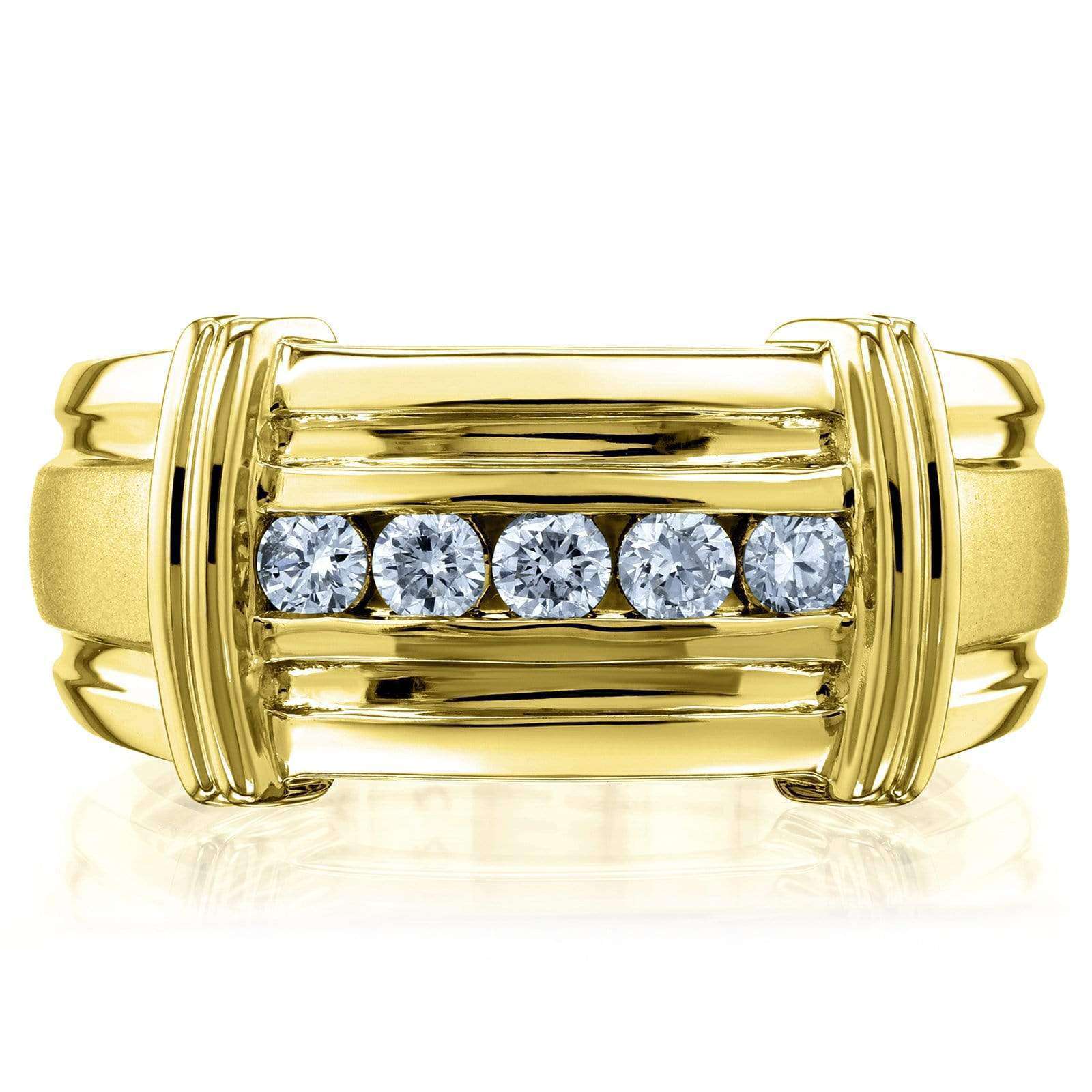 Kobelli Channel Diamond Unisex Wedding Band 1/5 CTW in 10k Yellow Gold