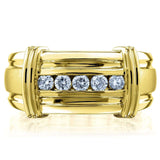 Aliança de casamento unissex Kobelli Channel Diamond 1/5 CTW em ouro amarelo 10k