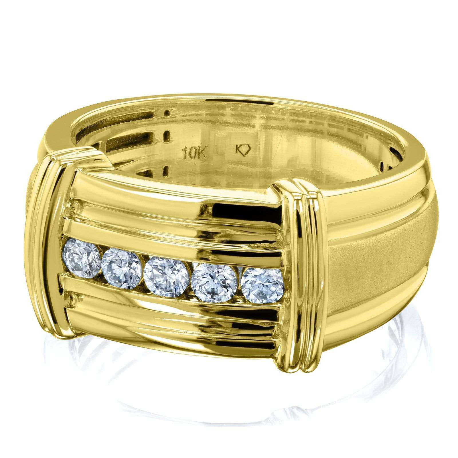 Kobelli Channel Diamond Unisex Wedding Band 1/5 CTW in 10k Yellow Gold