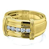 Aliança de casamento unissex Kobelli Channel Diamond 1/5 CTW em ouro amarelo 10k