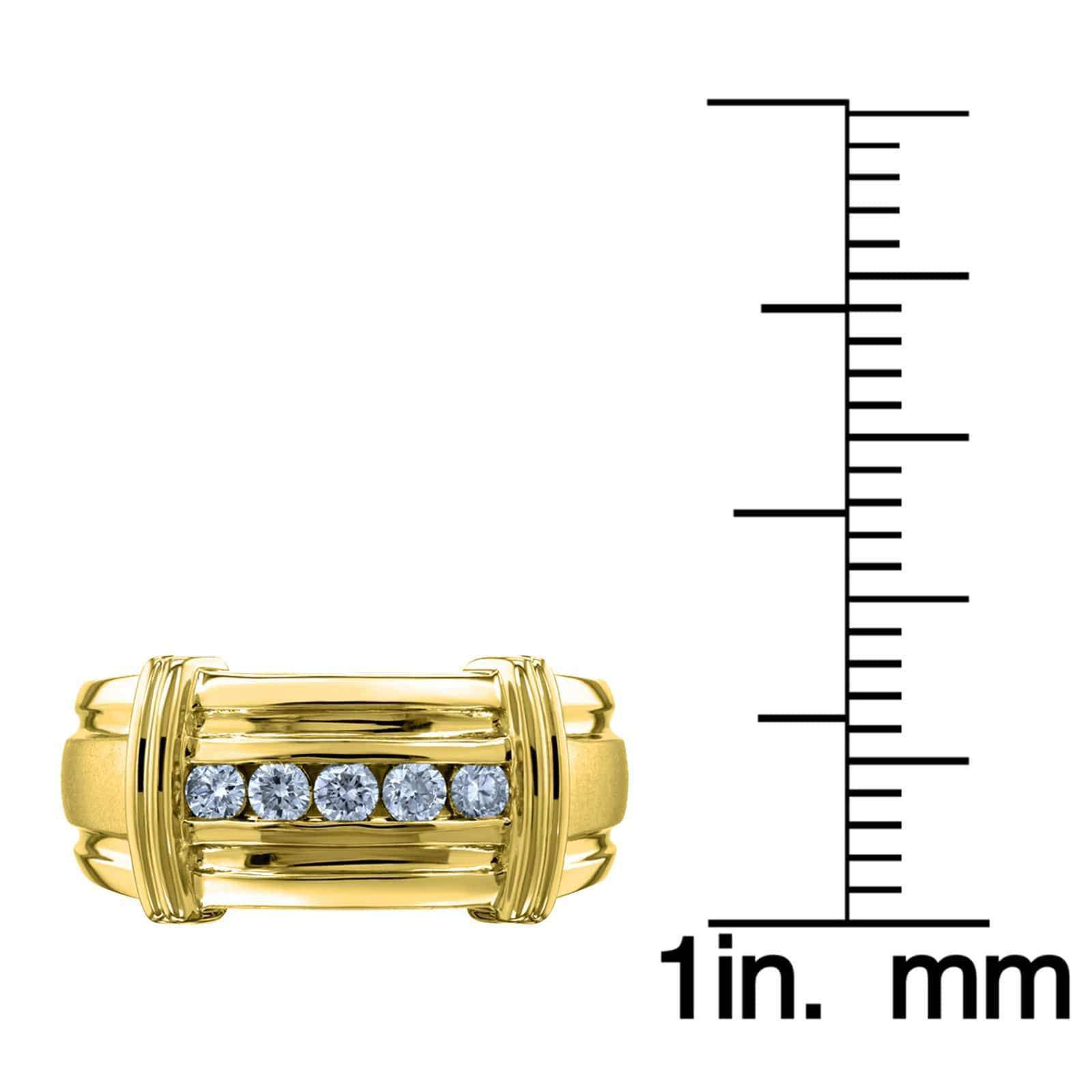 Kobelli Channel Diamond Unisex Wedding Band 1/5 CTW in 10k Yellow Gold