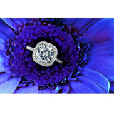 Kobelli pudesleben Moissanite forlovelsesring med diamant 3 CTW 14k hvidguld (8,5 mm)