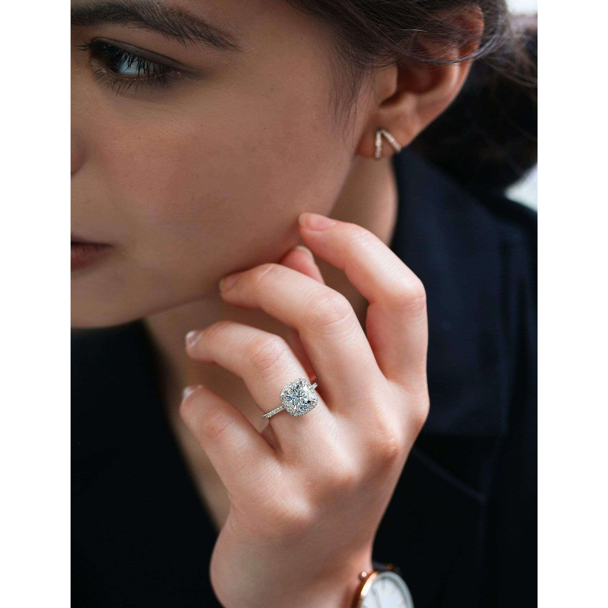 Kobelli 2ct Cushion Moissanite Halo Ring
