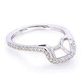 Kobelli diamantformad korg bröllopsband 1/5 ctw 14k vitguld - 61766-serien