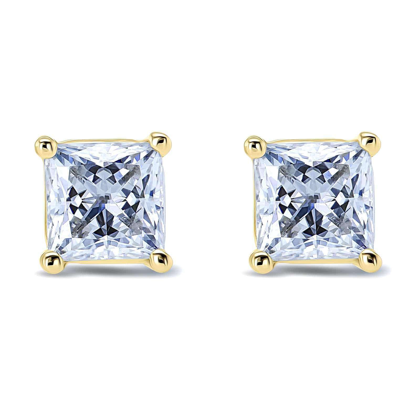 Kobelli Moissanite Princess Studs 1 Carat TW 14k Gold