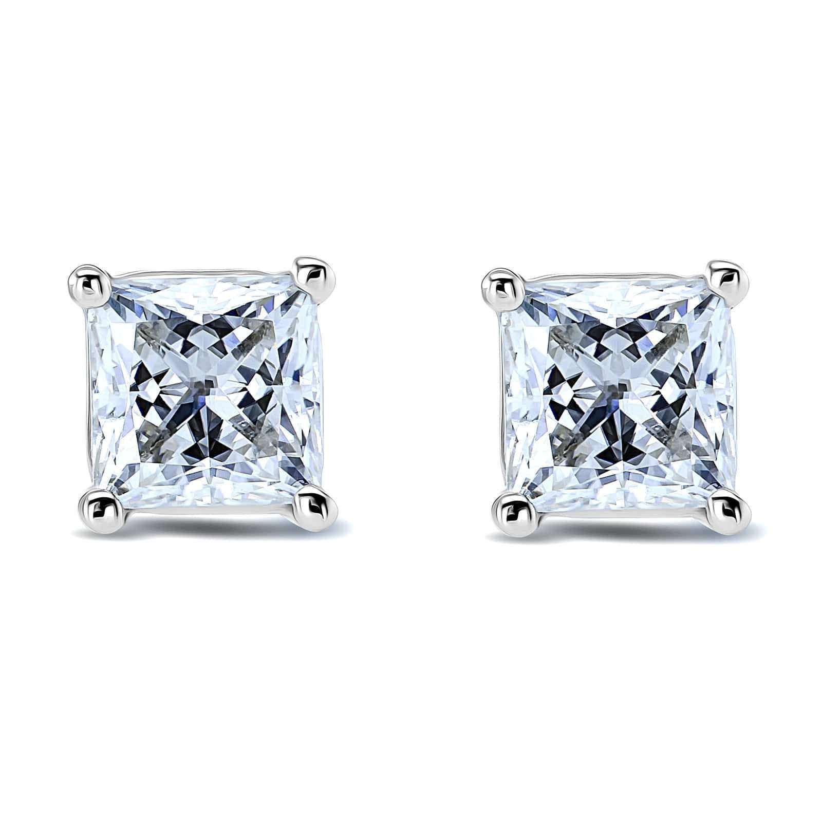 Kobelli Moissanite Princess Studs 1 Carat TW 14k Gold